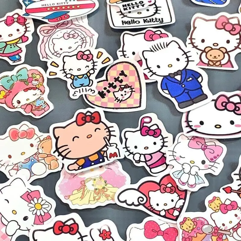 Sanrio Hellokitty pegatinas de caja Kawaii dibujos animados Diy Kt decoración de cuenta de mano pegatinas de taza de agua conjunto creativo regalos para niños