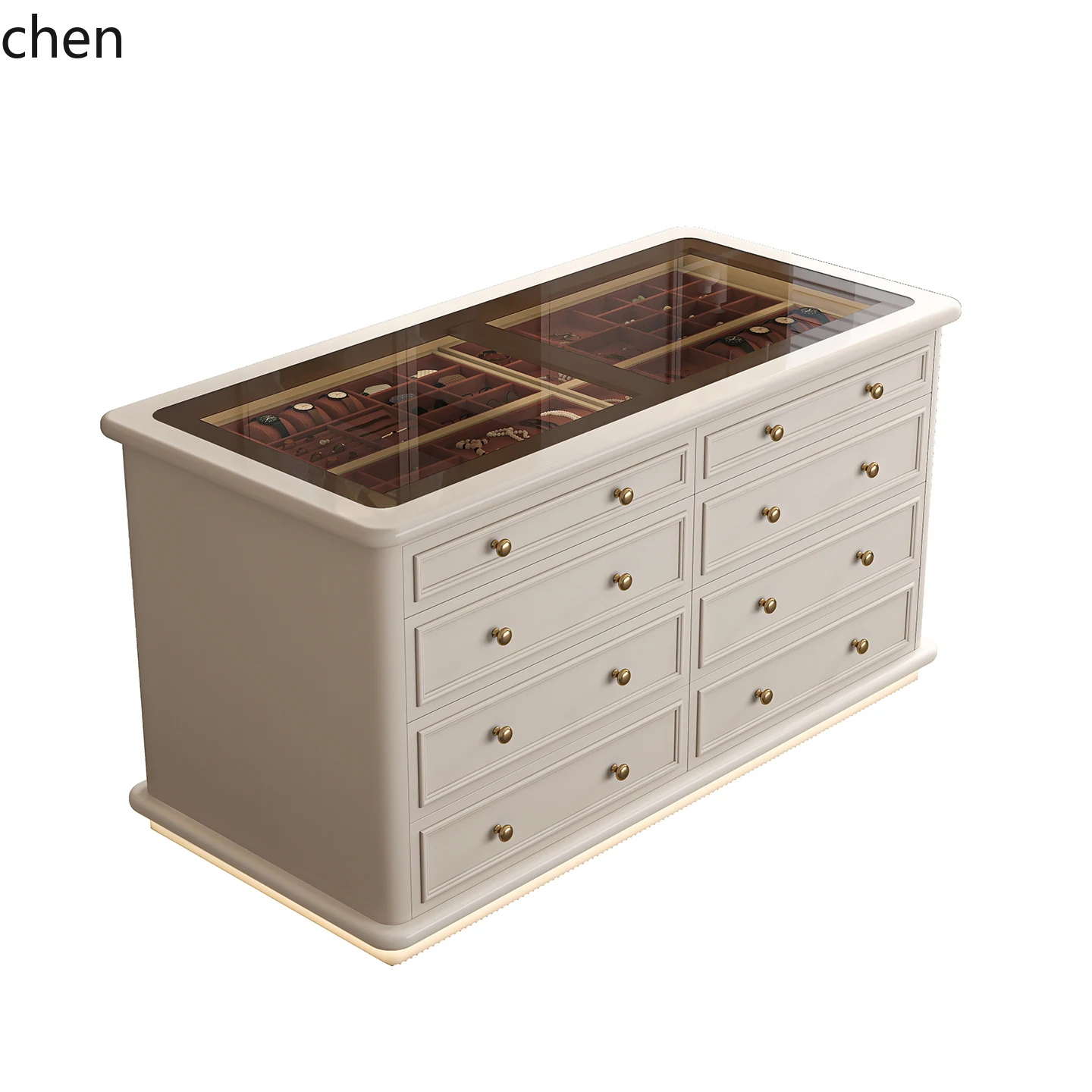 ZML Nakashimadai Clothing Store Jewelry Cabinet Display Cabinet Drawer Type Double-Sided Storage Cabinet