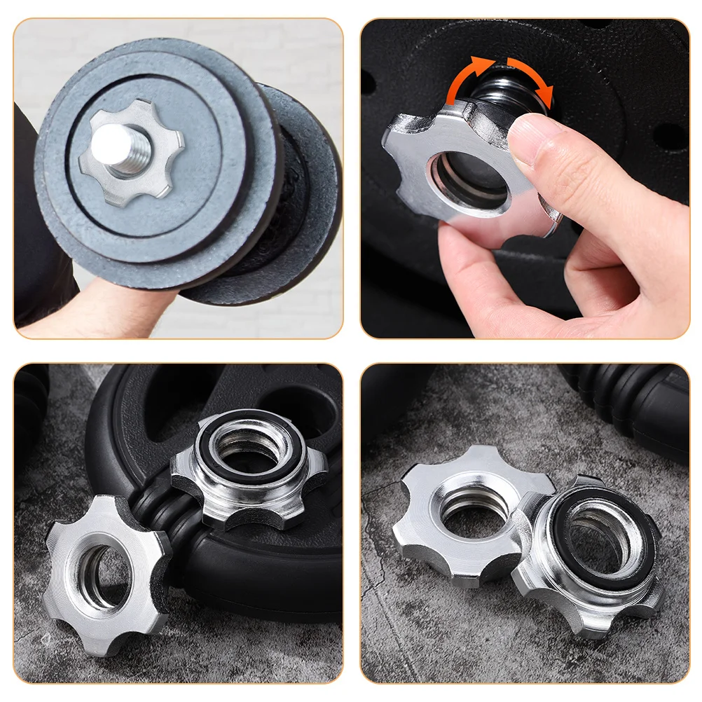 

6Pcs Barbell Self-Locking Nut Heavy Duty Barbell Locking Nuts Anti-Slip Dumbbell Bar Nut Self-Locking Nuts Fitness Equipment
