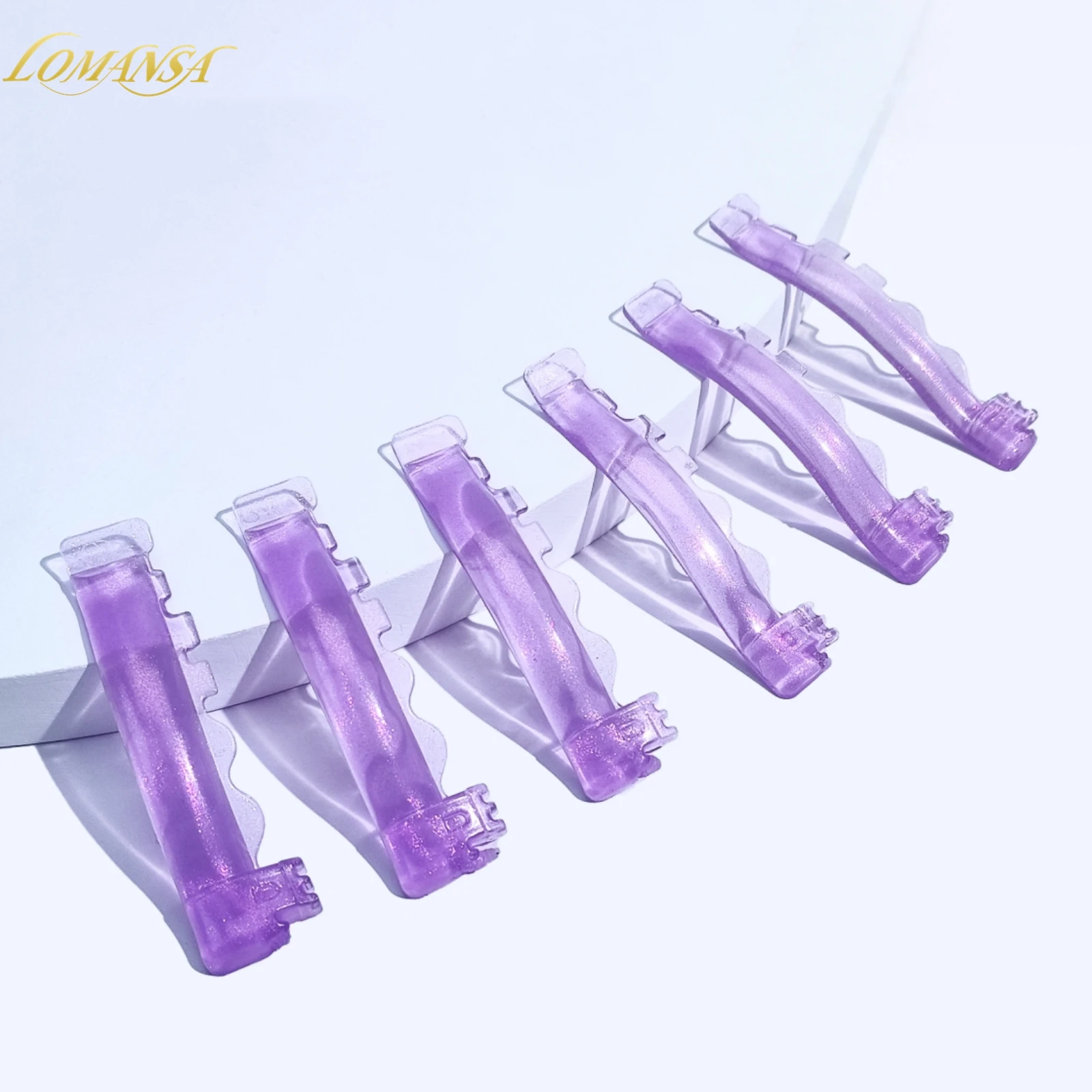 Lomansa 12Pcs C Curl Silicone Eyelash Perm Pads Sticky Lashes Rod Shield Lifting 3D Eyelash Curler Accessories Lash Lifting Tool