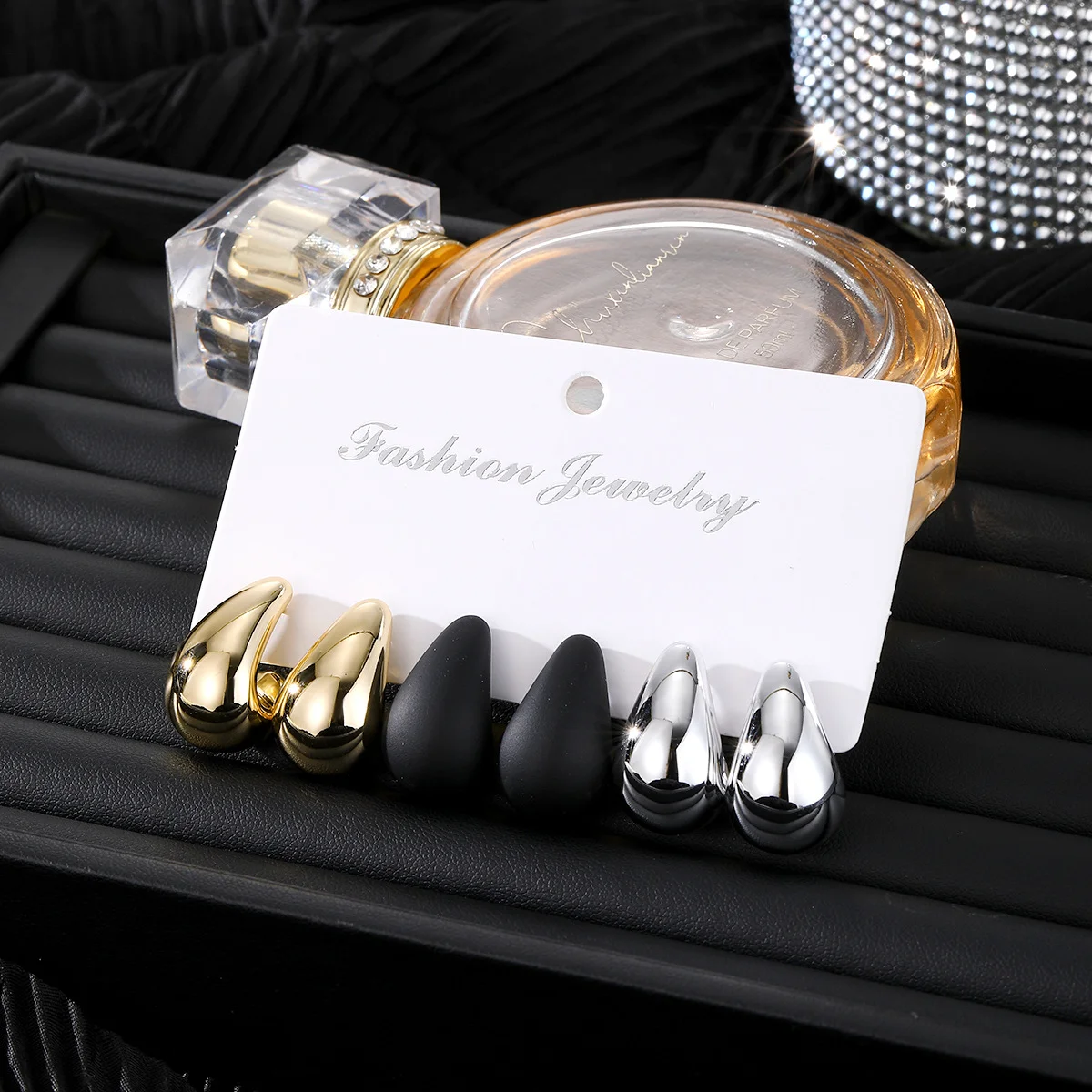 3pcs Vintage Teardrop Stud Earring Set Chic Simple Fashion Colorful Lightweight Earrings for Women Daily Wear Party Jewelry Gift