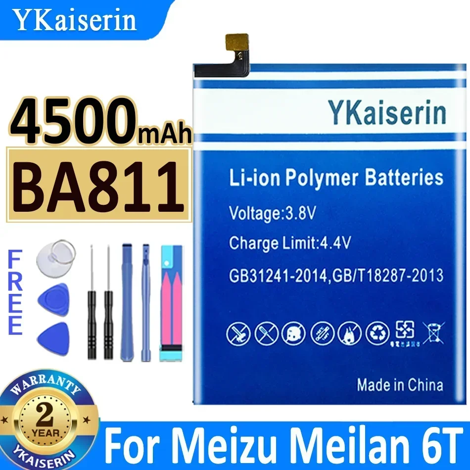 YKaiserin Battery For Meizu Meizy Meilan BA872 BA811 BA871 BA721 BU10 Note 6 Note6 16X M15 M6 6T M6T M811H M811Q M721Q Bateria