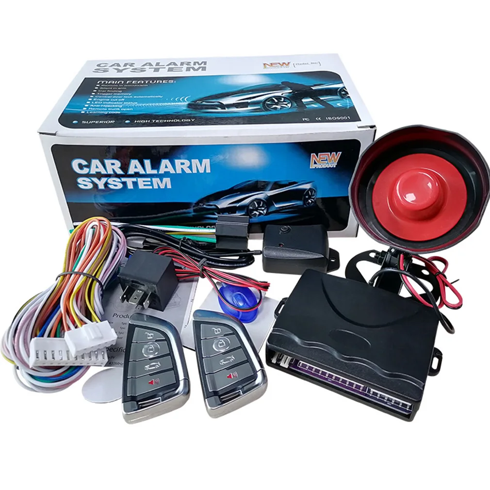 Car Burglar Alarm+2 Door Remote Central Locking Kit With Shock Sensor Immobiliser Car Auto Anti-theft Security System Protection