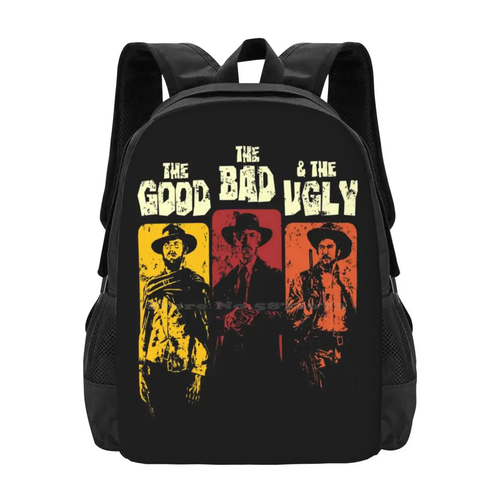 The Good , The Bad , & The Ugly Bag Backpack For Men Women Girls Teenage Dustbrain Design The Good The Bad And The Ugly