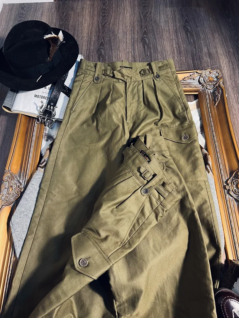 AnnualRing 50s British Army Combat Trousers TALON Solid Brass Zipper Men's Trousers