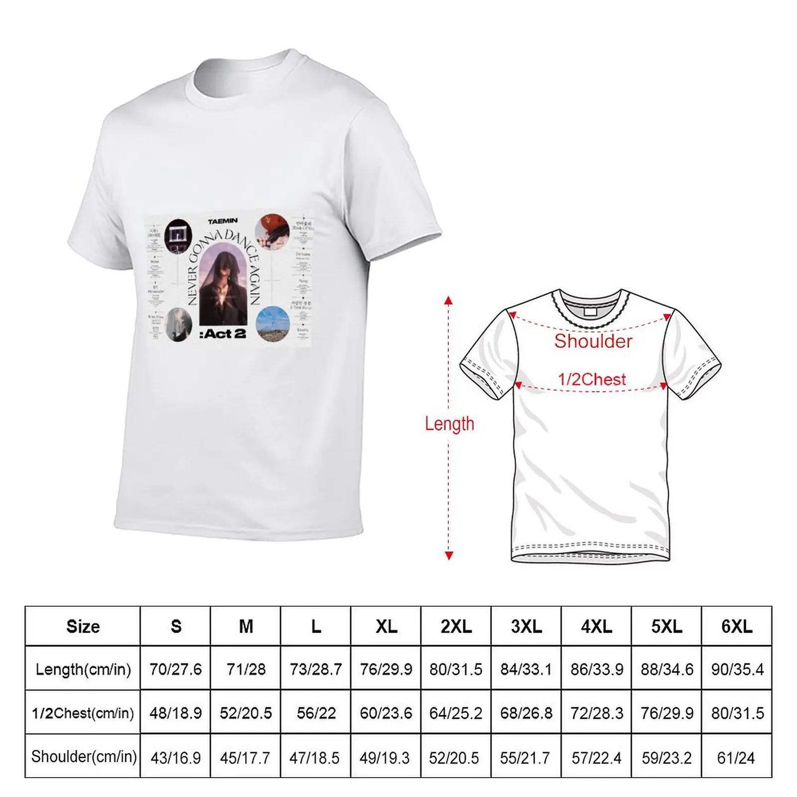 SHINee TAEMIN NEVER GONNA DANCE AGAIN: ACT 2 - IDEA T-Shirt Minimalist Plain Crew Neck T-Shirt