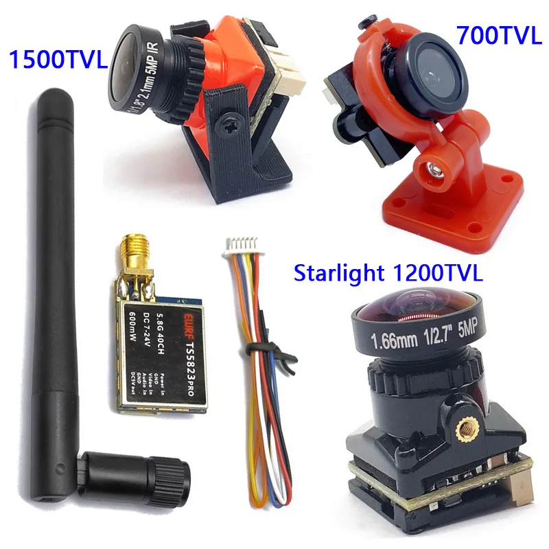 TS5823 Pro 5.8Ghz 40CH 600mW FPV AV Wireless Transmitter + 700TVL / 1200TVL / 1500TVL FPV Camera for FPV Mini Racing Quadcopter