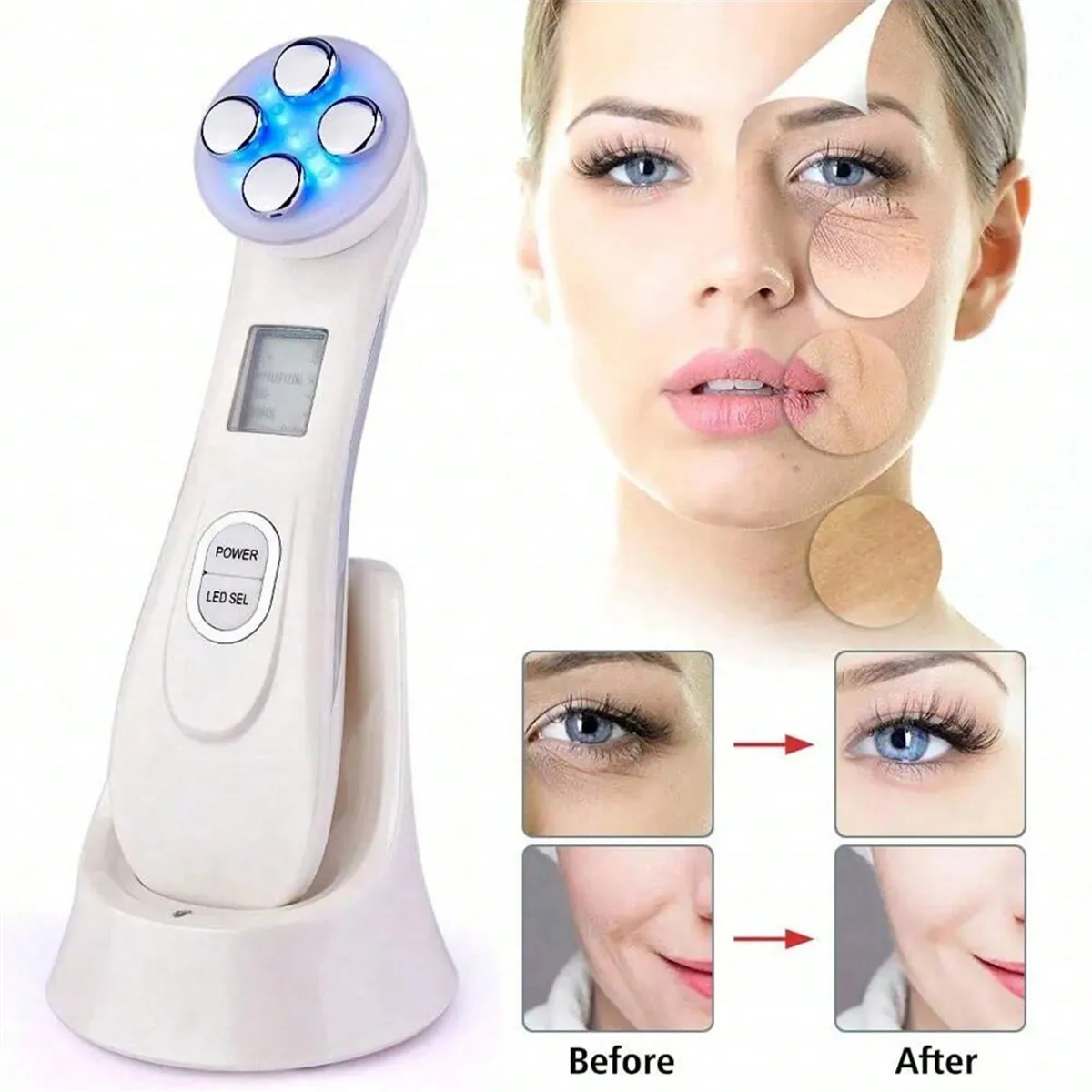 

Mini For Face Skin LED Rejuvenation Wand Face Skin Care Massage Beauty Device, Led Photon Skin Care Device, Usb Rechargeable