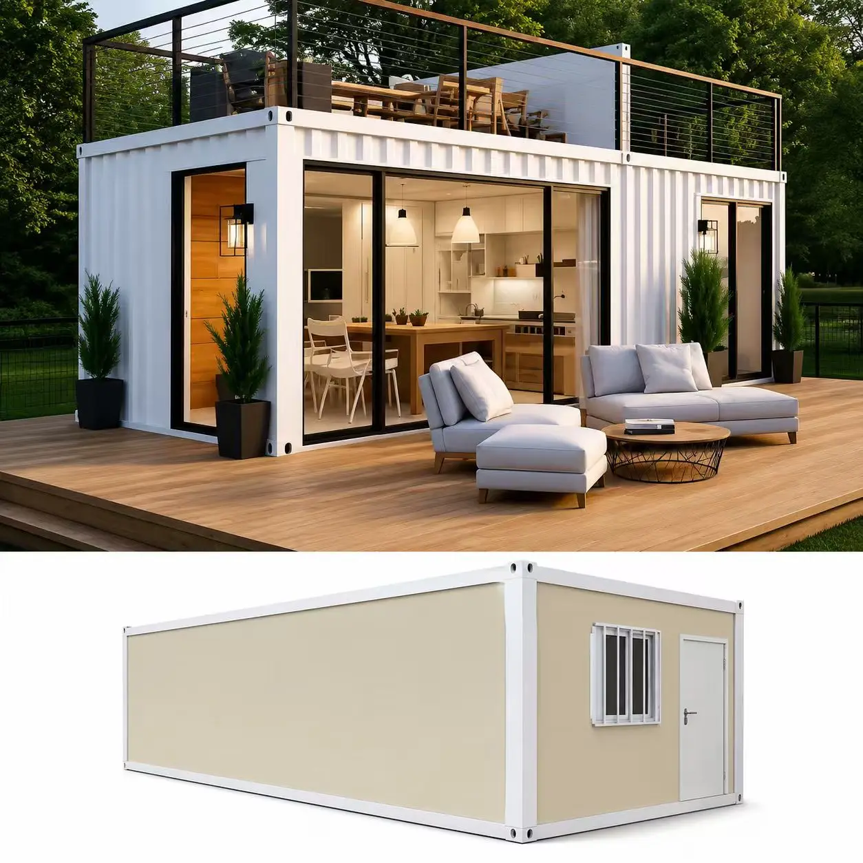 Maison conteneur de luxe extensible de 40 pieds, maison mobile avec cuisine et toilettes, mini-maisons de vacances, maison de jardin, mini-maison