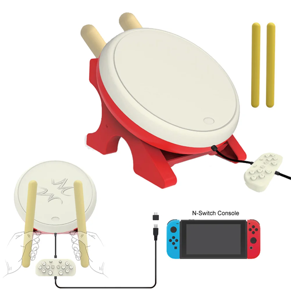 Taiko Drum for Nintendo Switch Game Console Drum Controller Drum Sticks for Taiko No Tatsujin with Drum Sticks Game Accessories