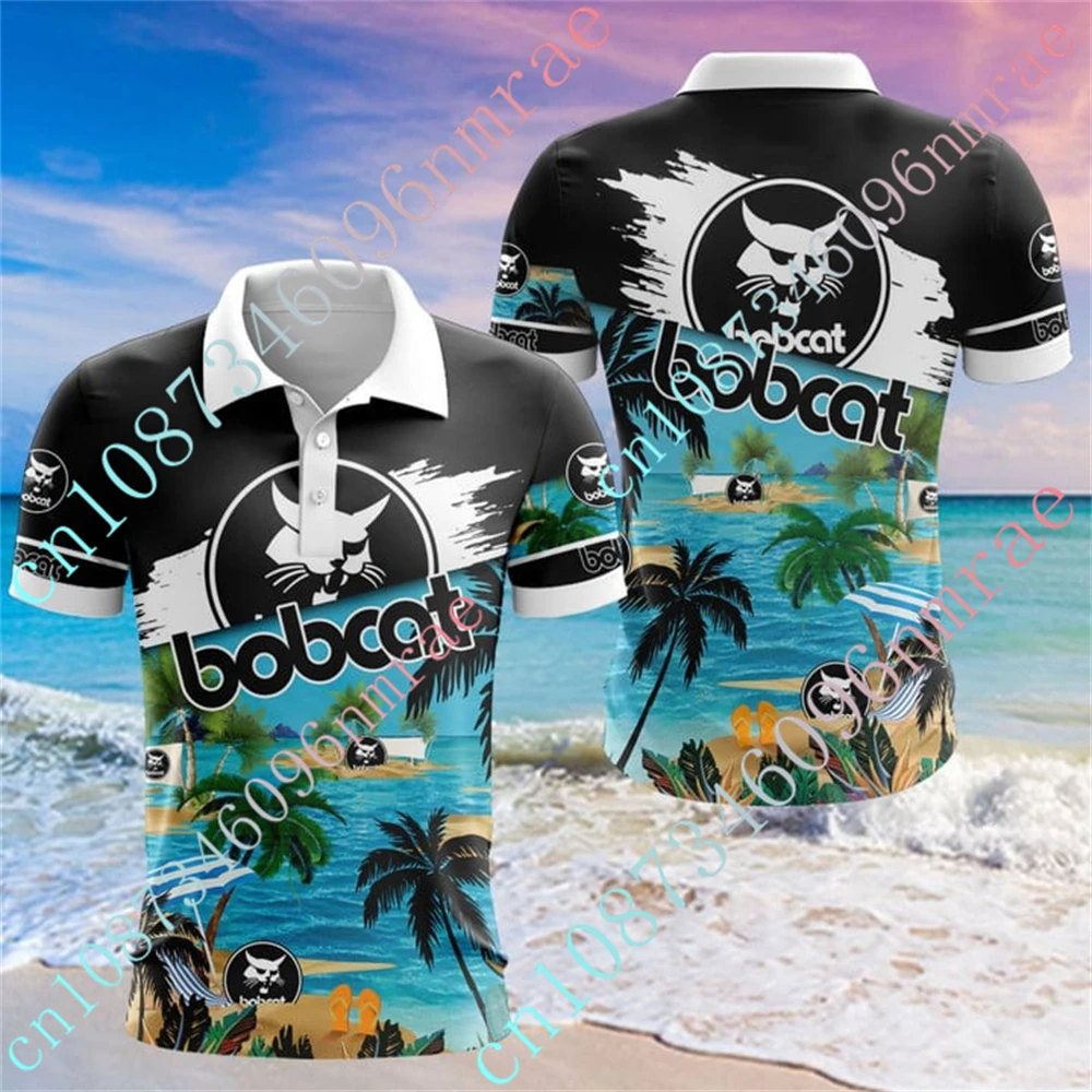 

Bobcat T Shirt For Men Harajuku Short Sleeve Top Casual Golf Wear Unisex Clothing Anime Polo Shirts And Blouses Custom Logo