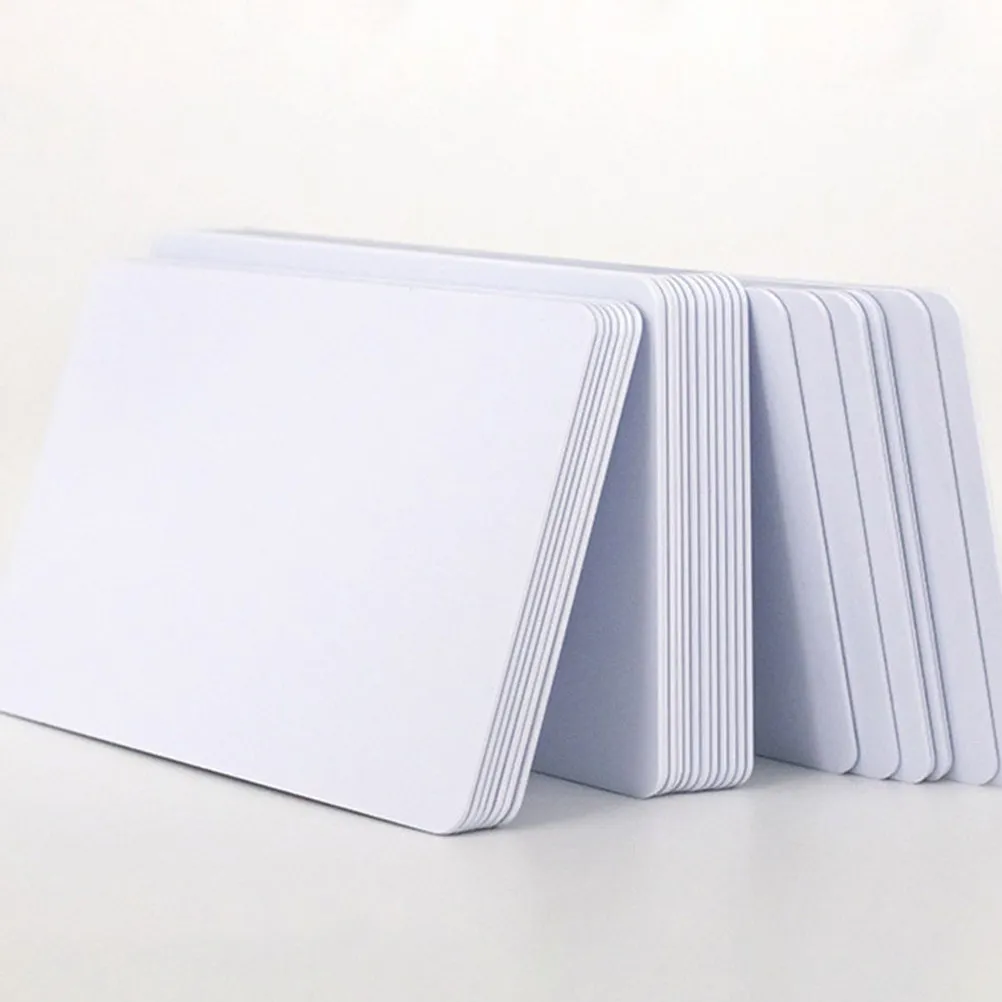 

50Pcs PVC White Vintage Dual-Side Blank Plastic Tags Price Name Tag DIY Craft Gift Label Id Card Drawing Id Card