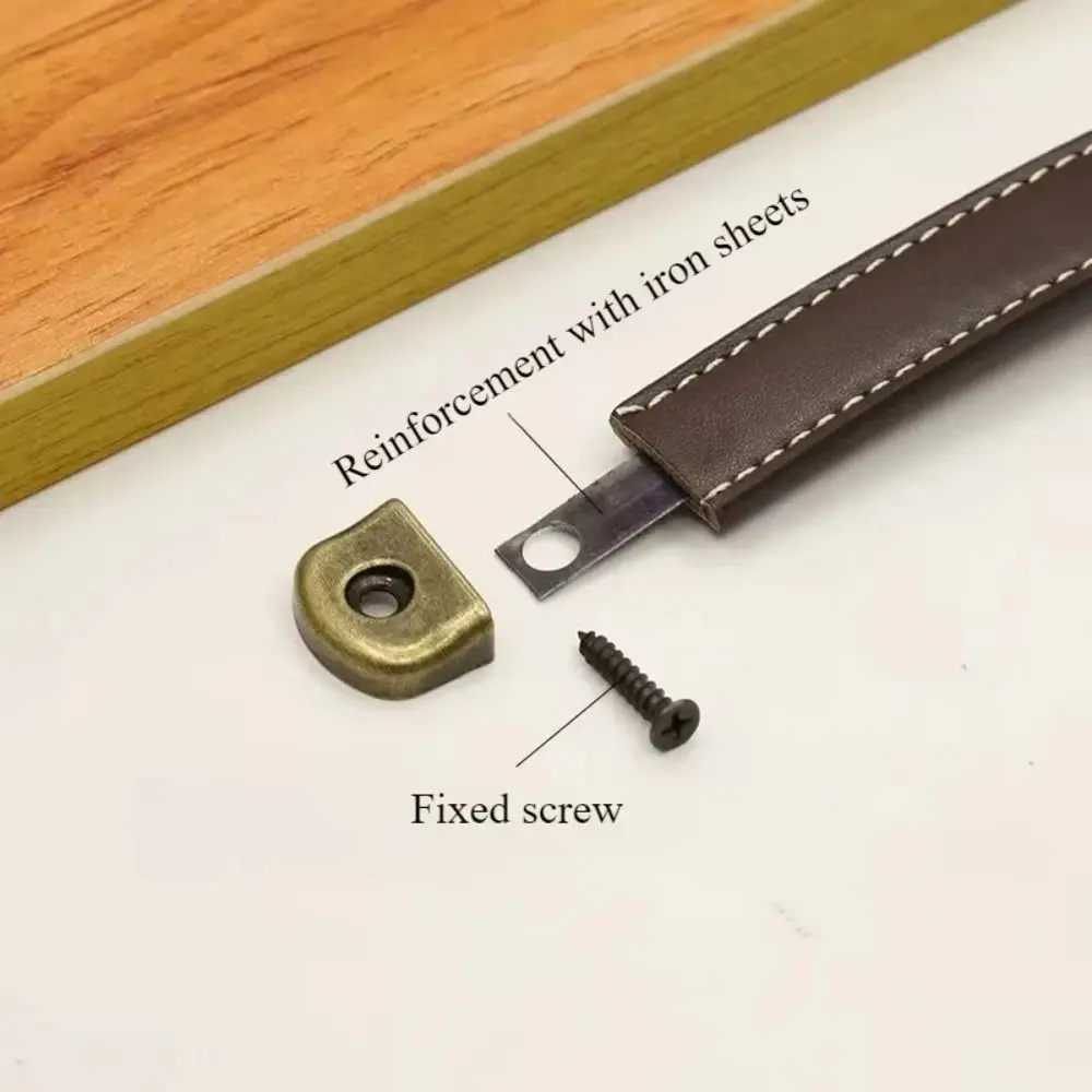 Durable Leather Furniture Handles Universal with Screws Wardrobe Drawer Door Pulls Hardware Door Handles