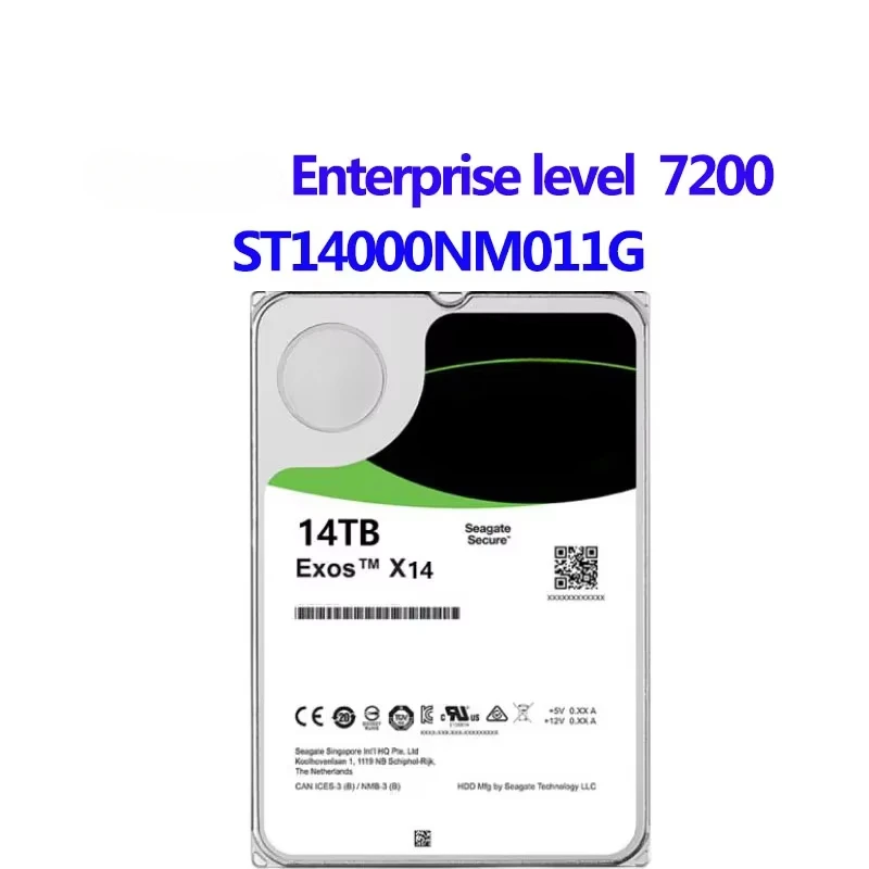 SEAGATE EXOS HDD ST14000NM011G X16 7200 14TB ENTERPRIES 256MB 3.5 SAS HARD DRIVE