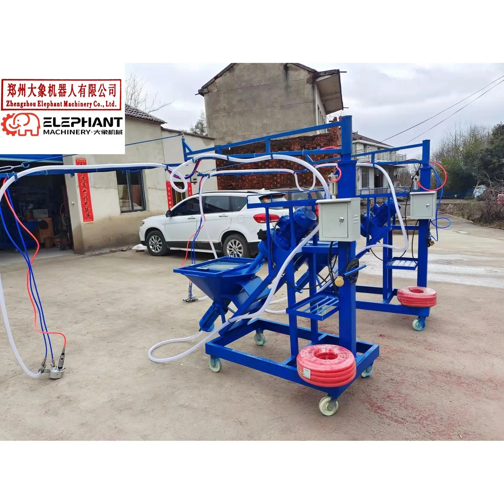 Customized Screw Type GRC Fiberglass Roving & Cement Mortar Spray Machines Easy Operation Plastering Machine For Wall Cement