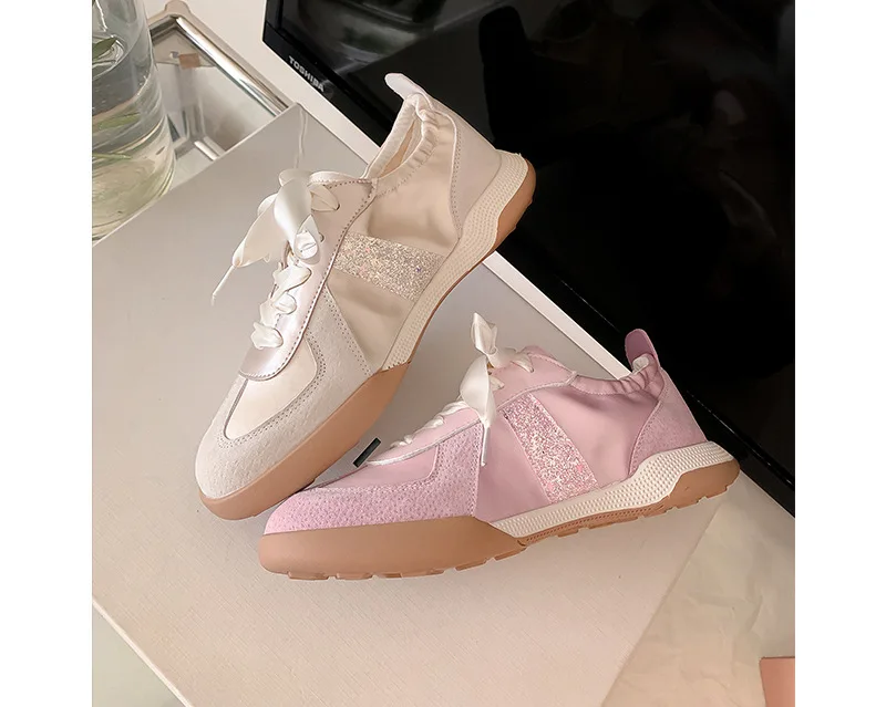 

German training shoes for women, new summer small white shoes, pink ballet shoes, breathable casual sports, Forrest Gump shoes f