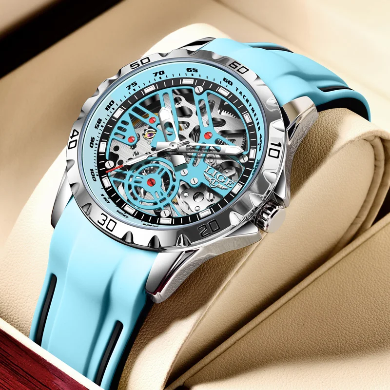 

LIGE новые часы мужские механические автоматические часы со скелетом лучший бренд класса люкс светящиеся 30 м водонепроницаемые часы для мужчин Relojs Hombre