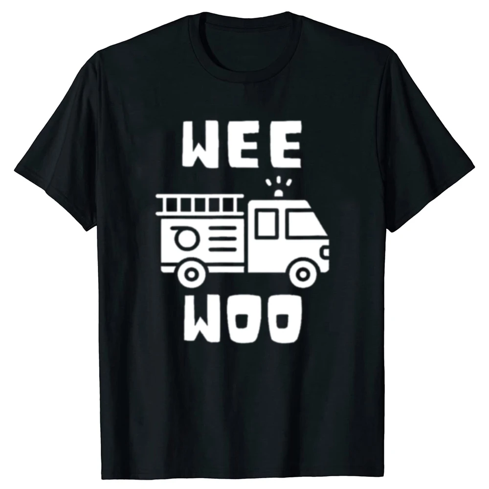 2025 new model Funny Wee WooTruck fighter Emergency Response T-shirts Men Fashion Casual Tshirt 100% Cotton Loose T Shirt