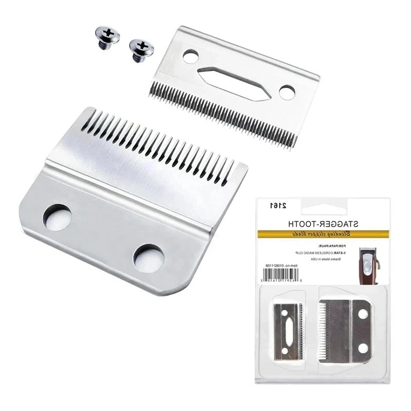 مجموعة شفرات المقص البديلة الاحترافية ذات الفتحتين مناسبة لسلسلة Wahl 5 Star مشبك سحري لاسلكي 8148 مشابك الشعر