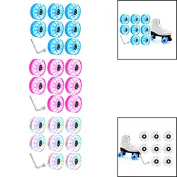 8 Pieces Luminous Roller Skate Wheels with Wrench Accessories 82A Hardness with Bearings Installed Light up Roller Skate Wheels