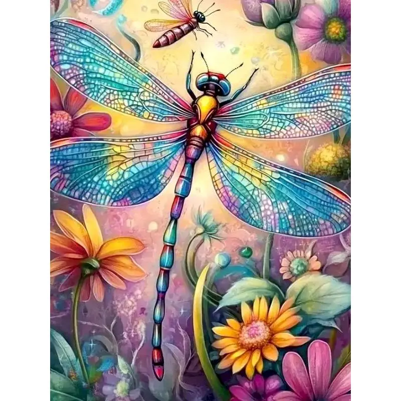 

GATYZTORY Dragonfly Paint By Numbers Paint Kit Painting With Numbers Flower Canvas for Painting Kits On canvas Canvas Painting