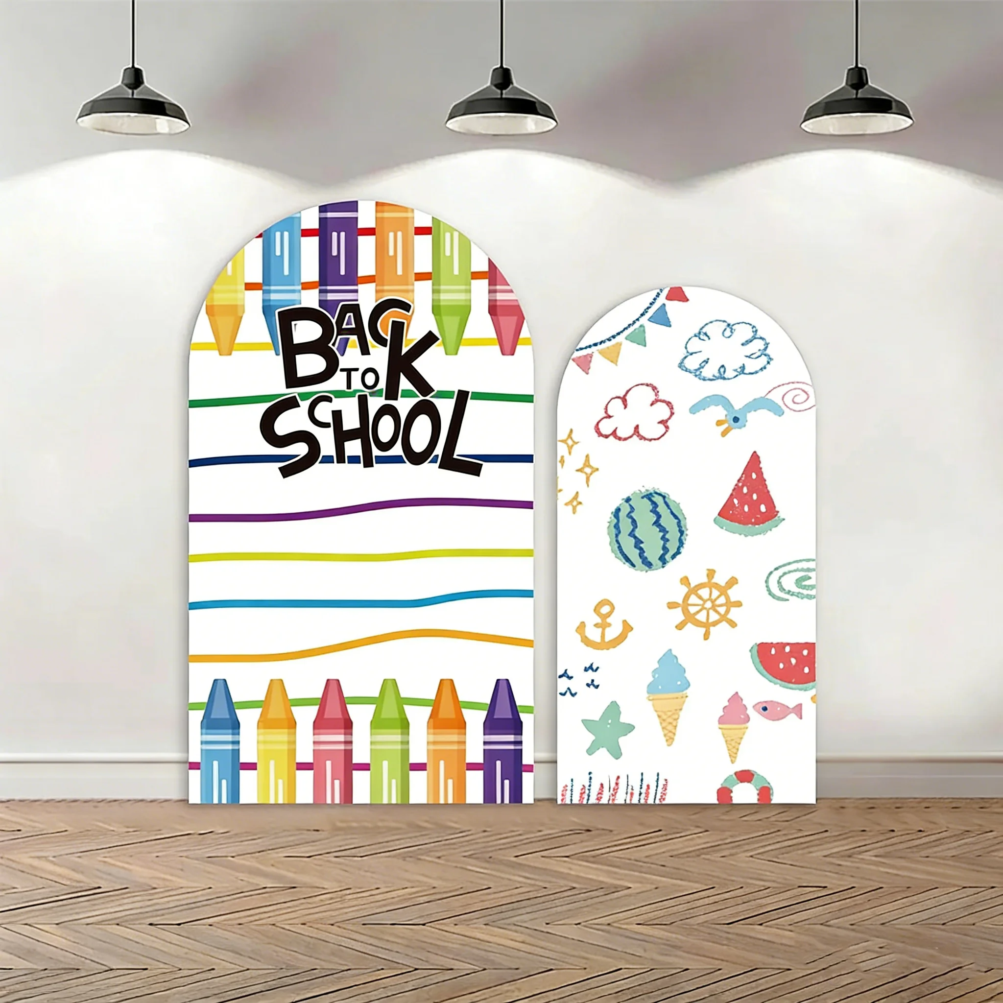 

LS 2-Sided Arch Cover Back to School Season Backdrop Props Arch Wall Children's Day Party Prom Backgrounds For Photographs