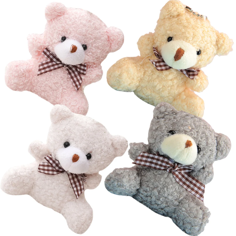 4 pezzi portachiavi ornamento appeso peluche orso zaino pendenti portachiavi ciondoli