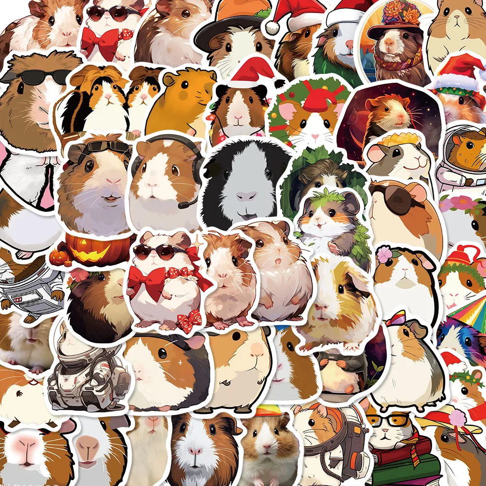 50PCS Cartoon Guinea Pig Graffiti Stickers Personality Skateboard Fridge Guitar Laptop Motorcycle Travel Cute Decal Sticker