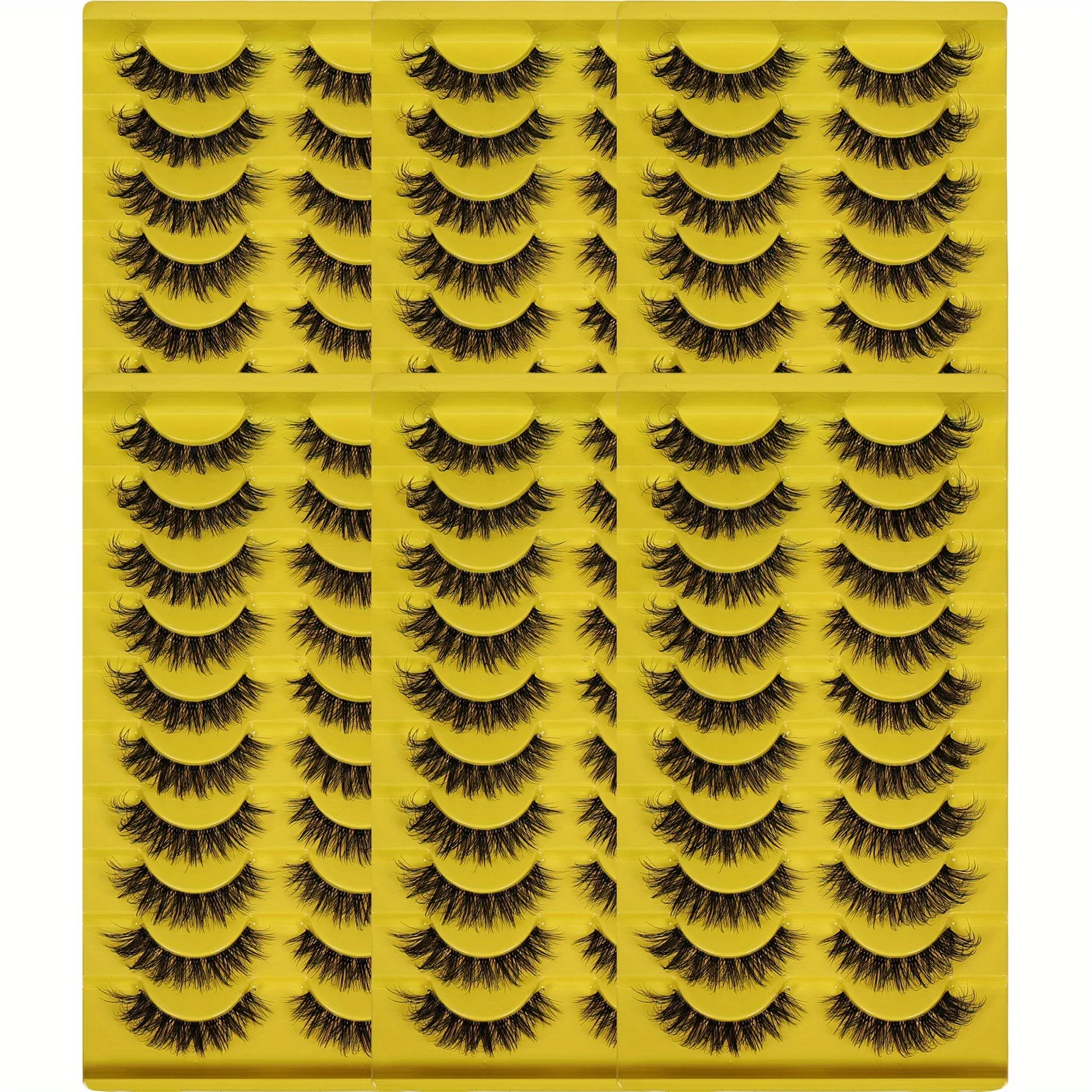 

60Pairs/6Pack Natural Fluffy False Eyelashes Lashes 3D Volume Strip Lashes D Curl Fake Eyelashes with Clear Band Eye Lashes