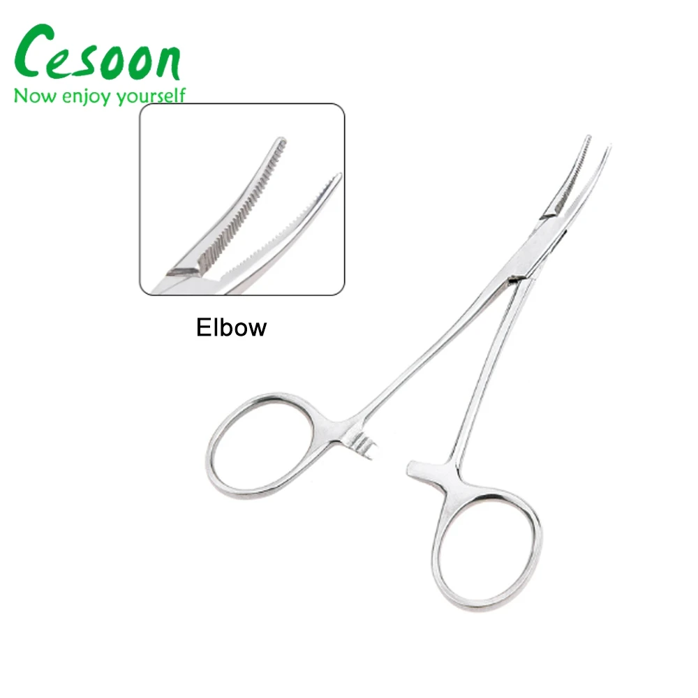 1Pc 12.5Cm/14Cm Roestvrijstalen Naaldhouder Tang Orthodontisch Forcep Chirurgisch Instrument Voor Tandarts Gereedschap Recht/Elleboogpunt