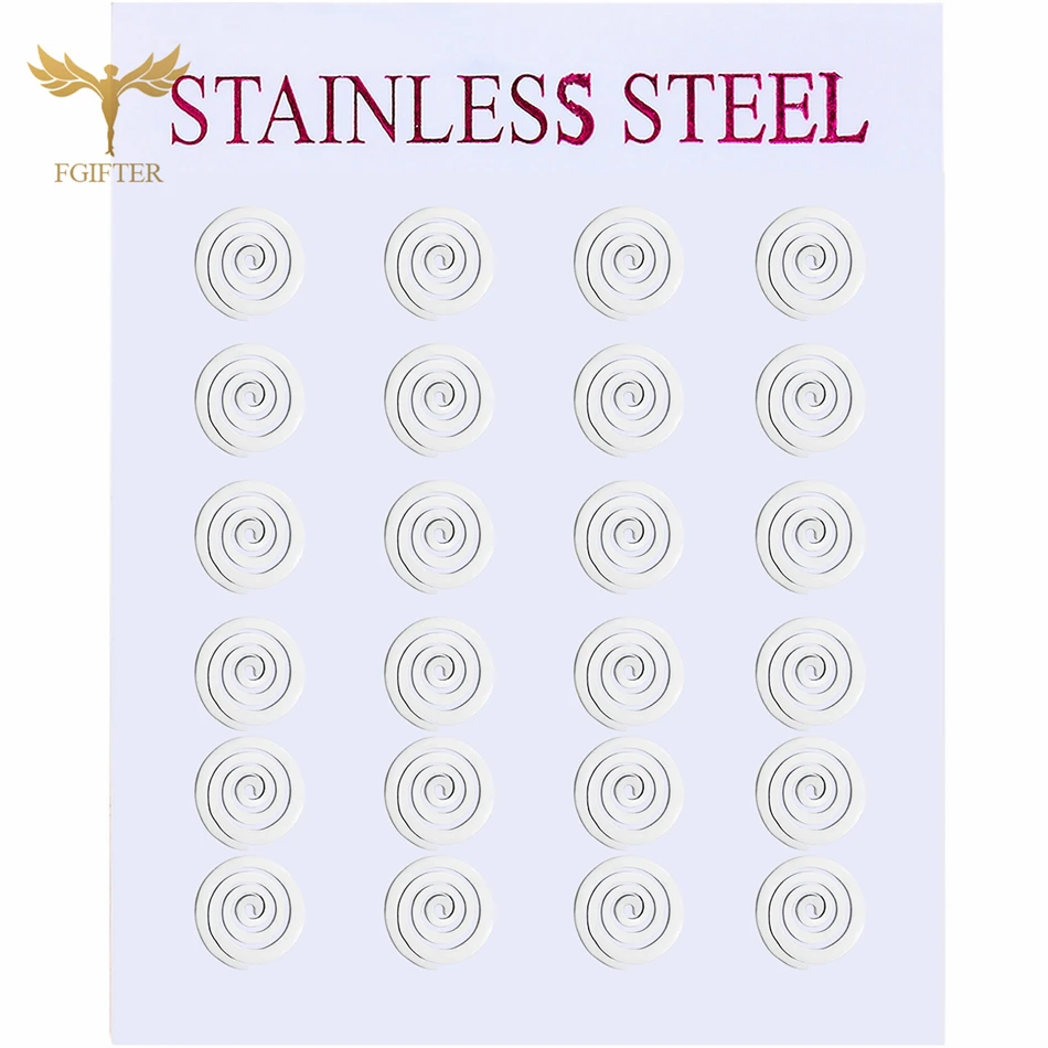 12 Pairs Stainless Steel Earrings Set Circles Ear Piercing Stud Earrings Women Fashion Jewelry Accessories Cheap For Resale Gift