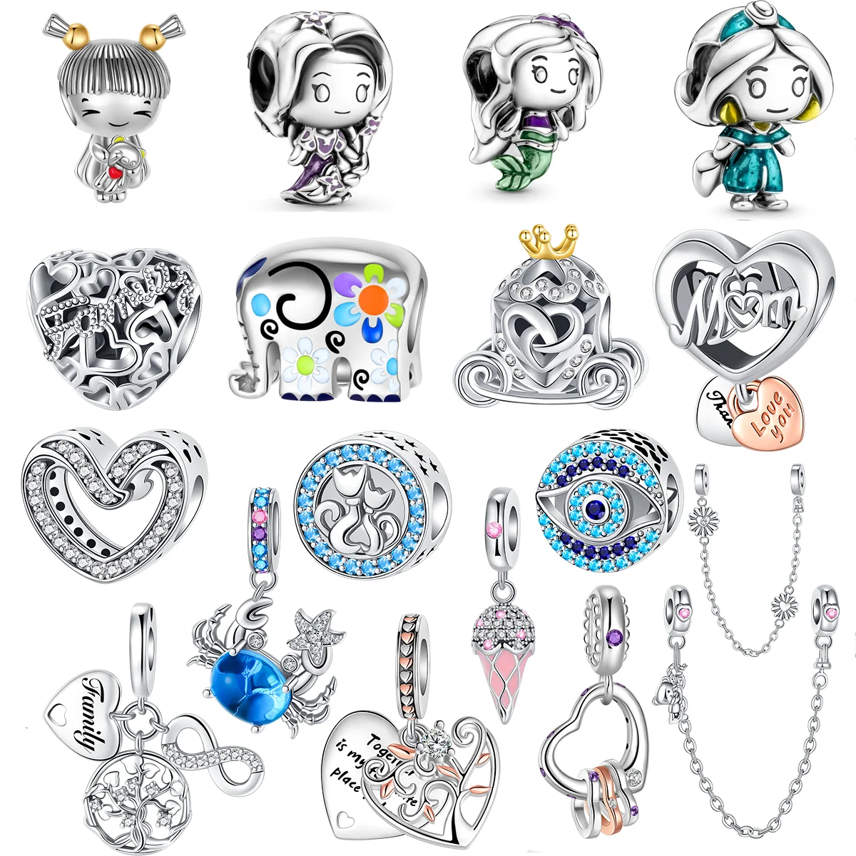 925 Sterling Silver Cartoon Take a knife Boy Blue Charms Fit Original 925 Pandora Bracelet Beads Charm Necklace Women Jewelry