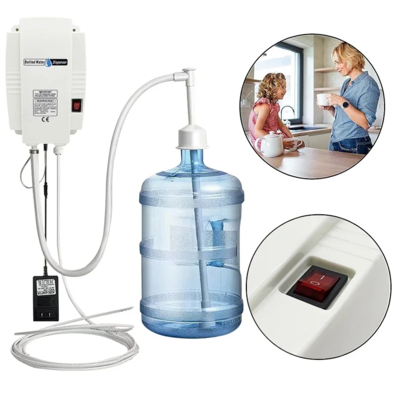 SOVOFLO BWDS-5000 Bottled Water Dispensing System 3.8LPM Electric Water Dispenser Pump 1GPM 40psi with 100-240V AC adapter