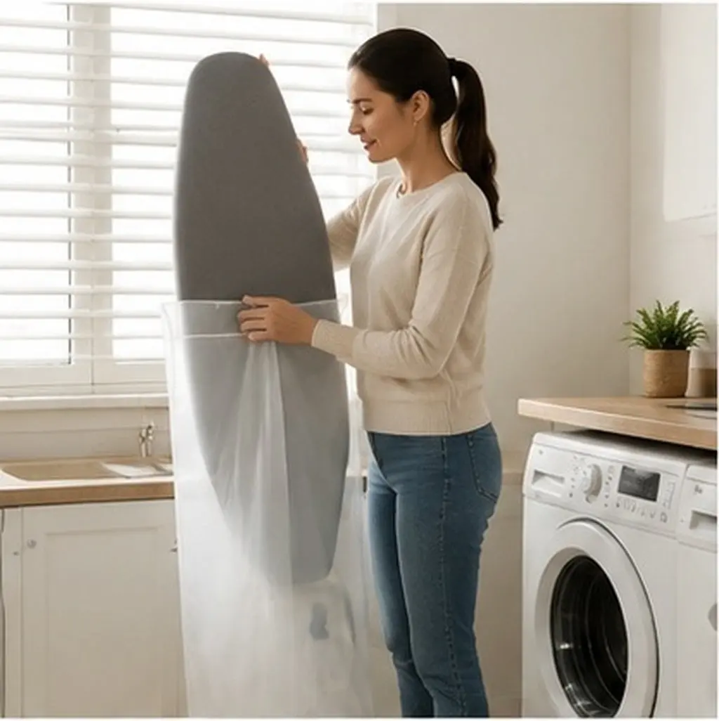 Ironing Board Dust Cover Foldable Storage Organizer Bag Waterproof Protector for Laundry Room Closet Hotel Household