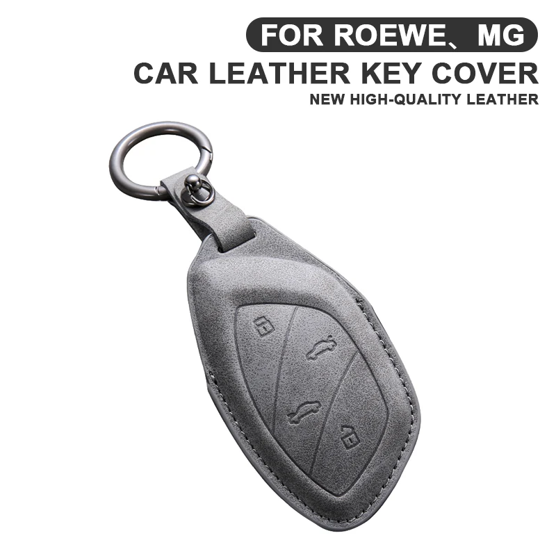 

Leather Car Key Case Cover For Roewe RX5 I6 I5 RX3 RX8 ERX5 For MG ZS EV MG6 EZS HS EHS MARVEL X MARVEL R Keychain Accessories