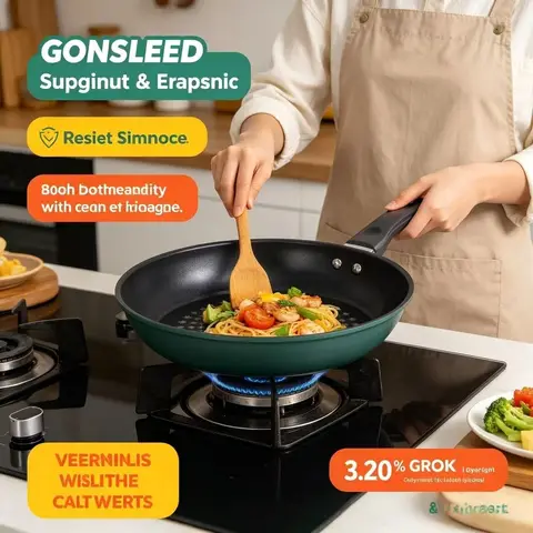 Granite Non-Stick Frying Pan, Marble Coated Skillet for Steak, Eggs & Pancakes, Universal Compatible with Gas and Induction Stoves
