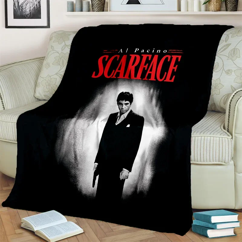 3D Printing Movie Scarface Tony HD Blanket,Soft Throw Blanket for Home Bedroom Bed Sofa Picnic Travel Office Cover Blanket Kids