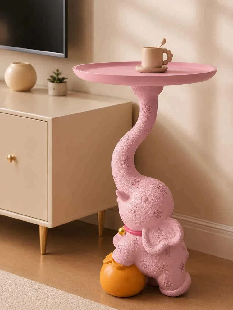 Creative Art Elephant Coffee Table Sculpture Floor Decoration Living Room TV Cabinet Sofa Side Storage Tables Statue Furniture