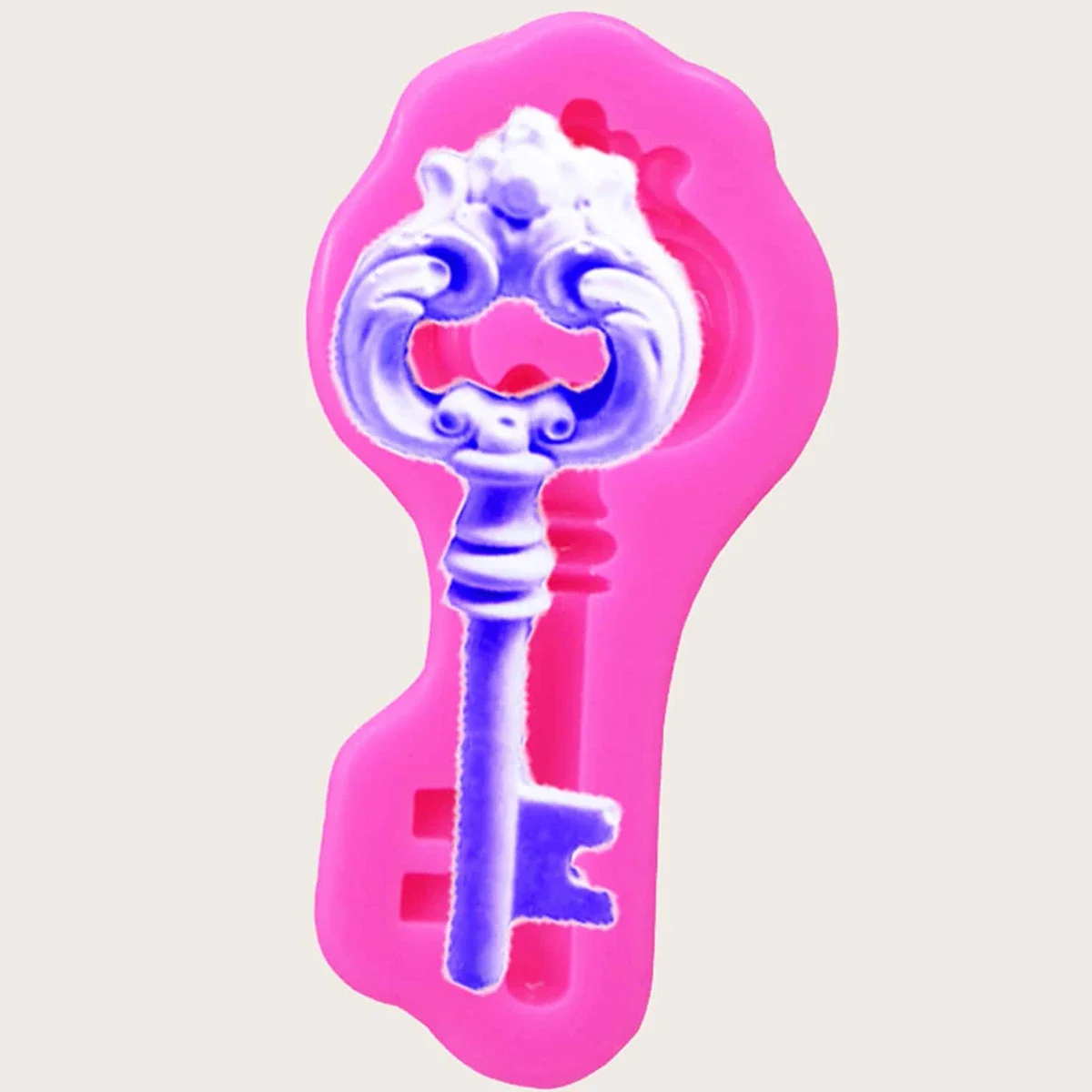 Molde de silicone em forma de chave vintage, Molde do chocolate do bolo do açúcar Flipping