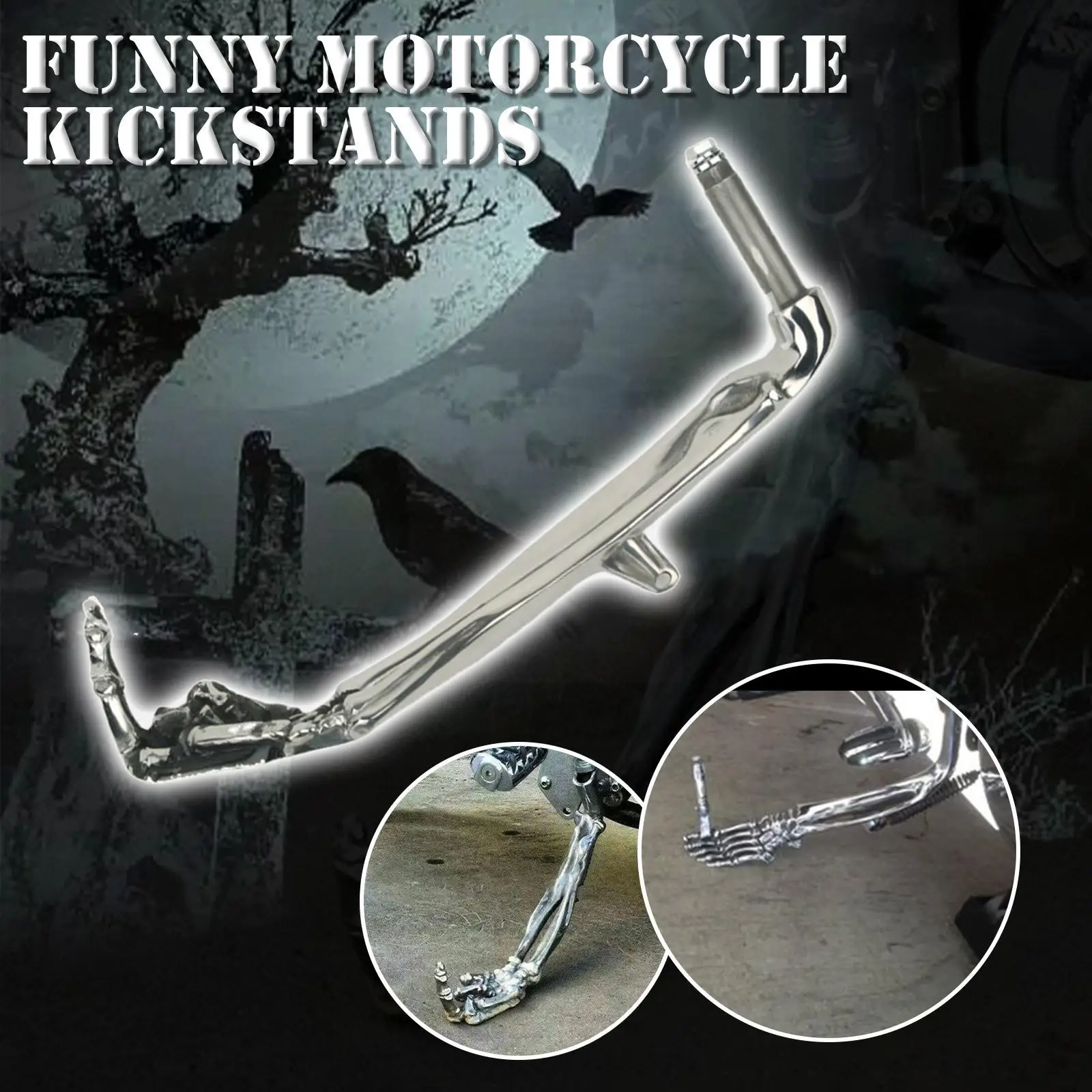 Gothic Unique Small Motorcycle Kickstand Foot Side Joints Kickstand Bicycle Stand Kicks Alloy Aluminum Finger Adjus V7t2