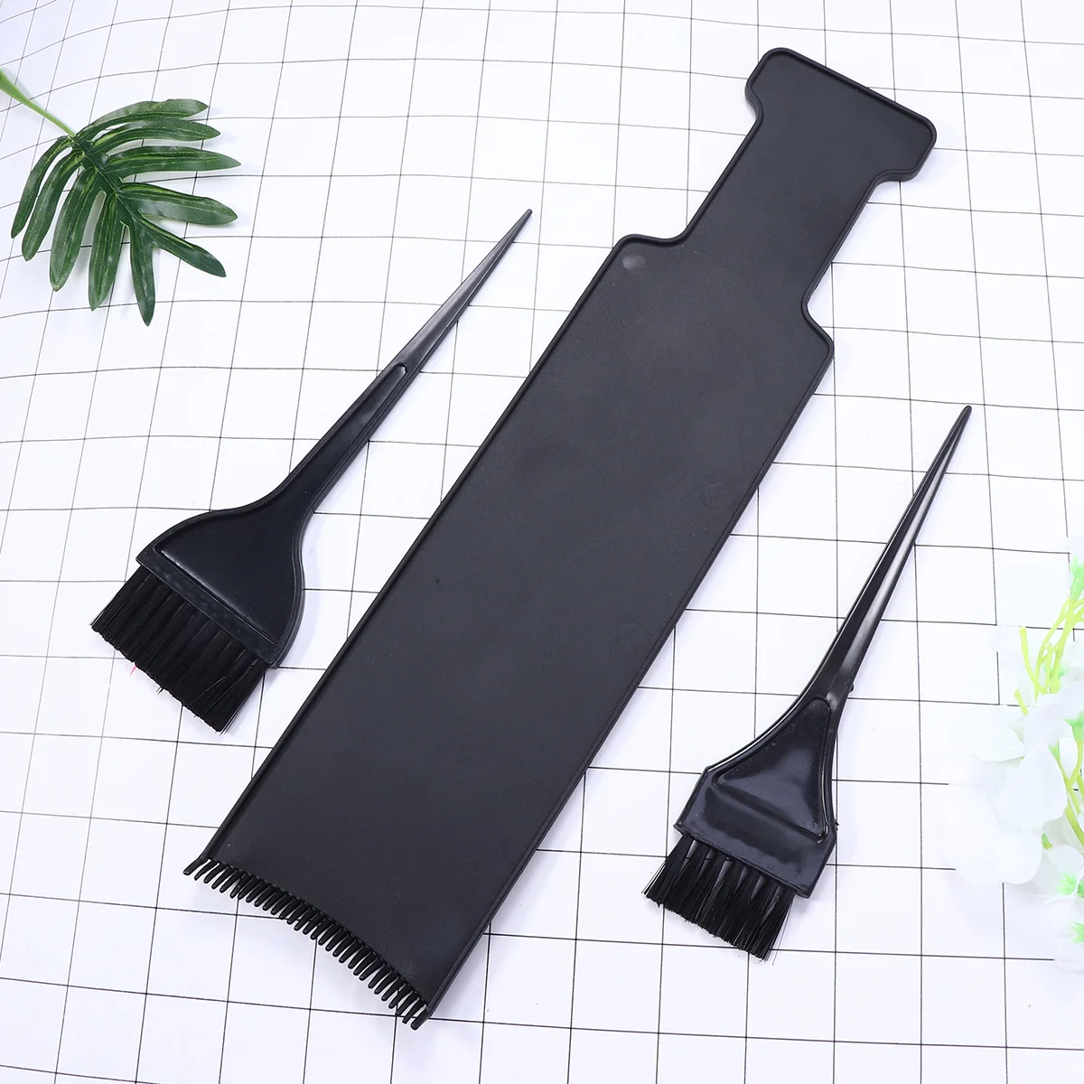 

3Pcs Hairdressing Tint Comb Set Professional Dye Applicator Brushes Clean Application Damage Protection Easy Clean Up Black