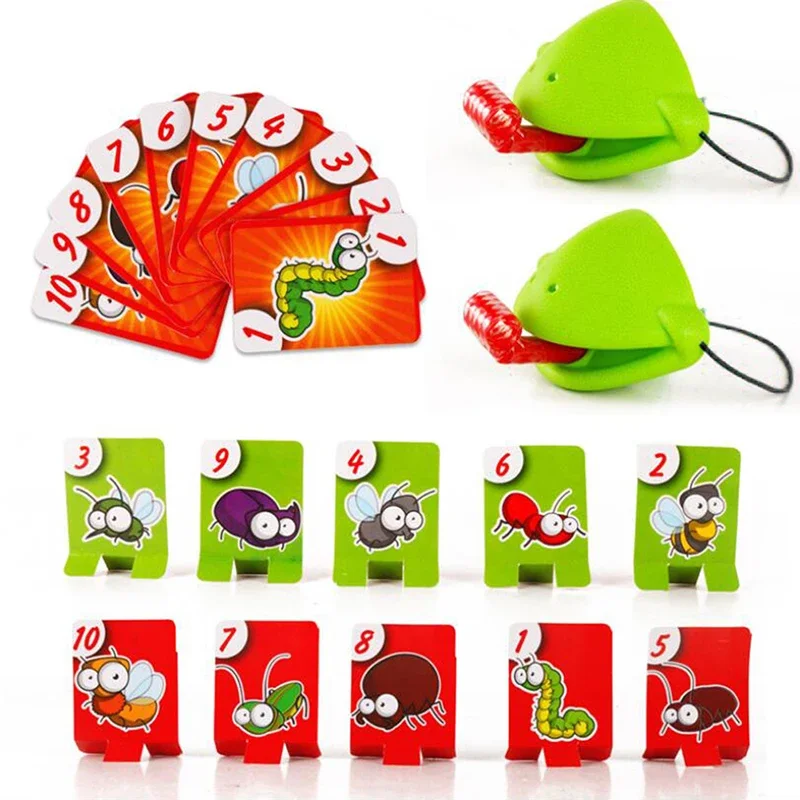 Chameleon Lizard Mask Wagging Tongue Lick Cards Board Game for Children Family Party Toys Funny Desktop Game Toys Funny Toy