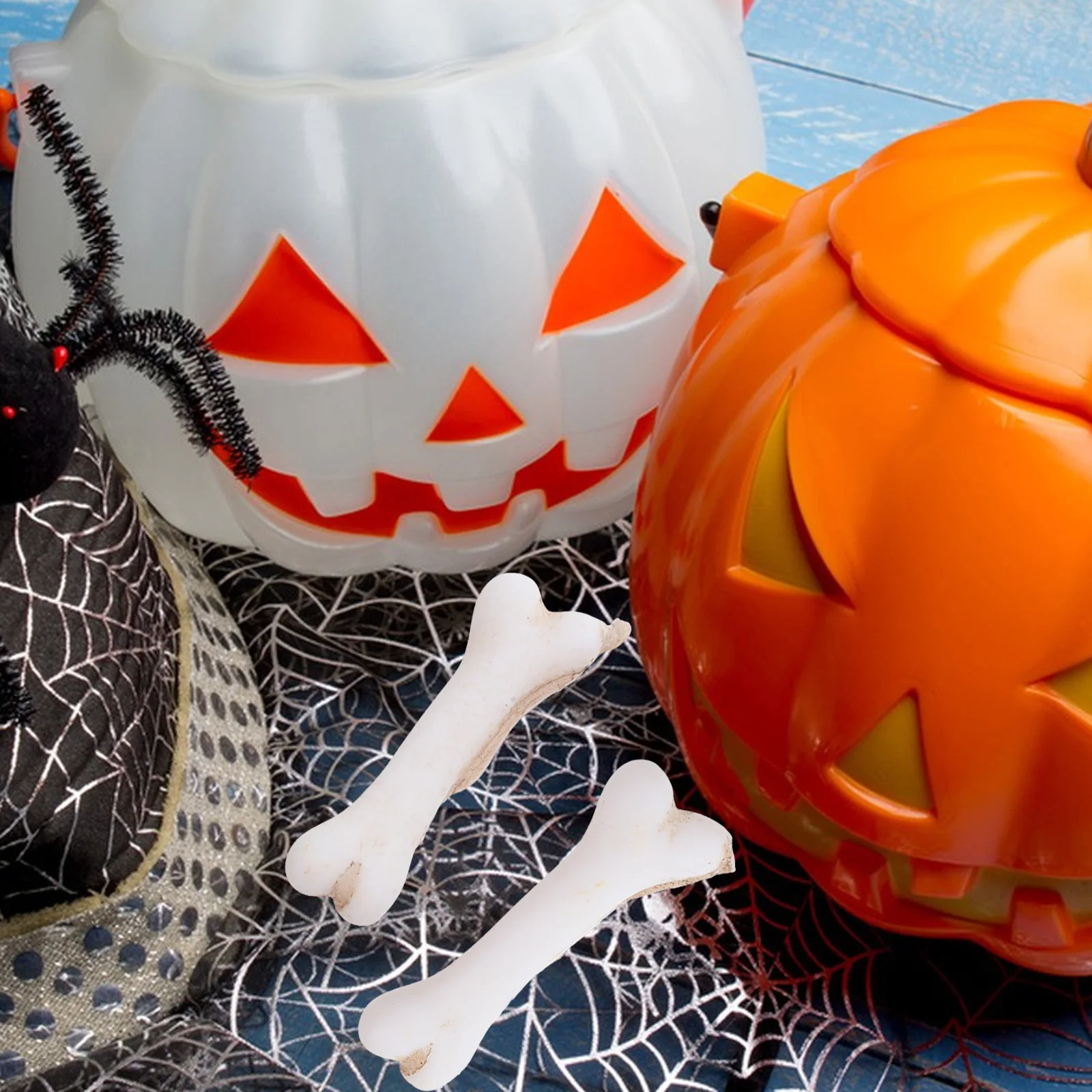 

30pcs Mini Bones Decor: Realistic Fake Bones Resin Craft Props For Halloween Party Supplies Micro Landscape Sand Table