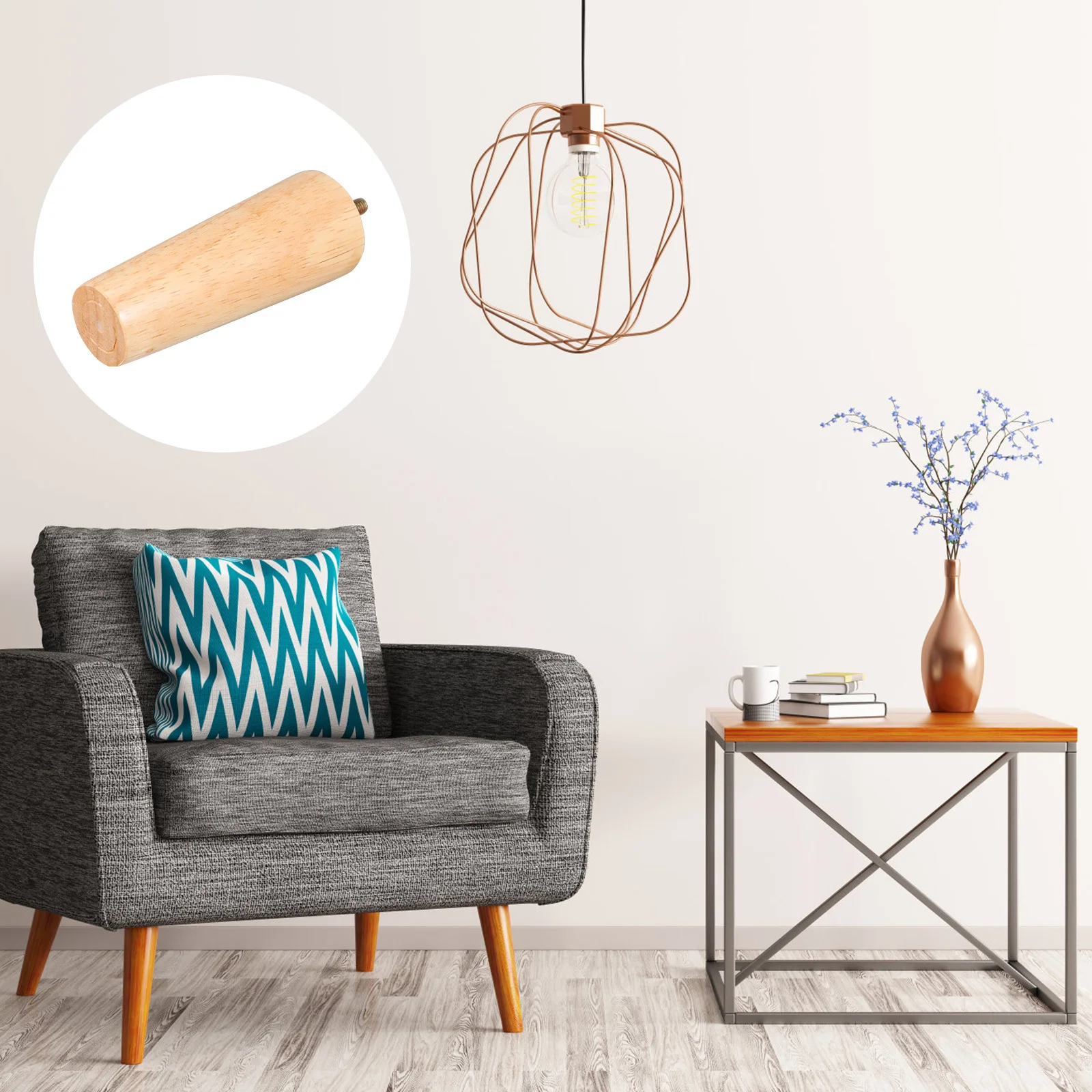 

4pcs Wooden Furniture Legs Solid Natural Tapered Table Legs For Sofa Desk Cabinet Replacement Floor Protection Pads