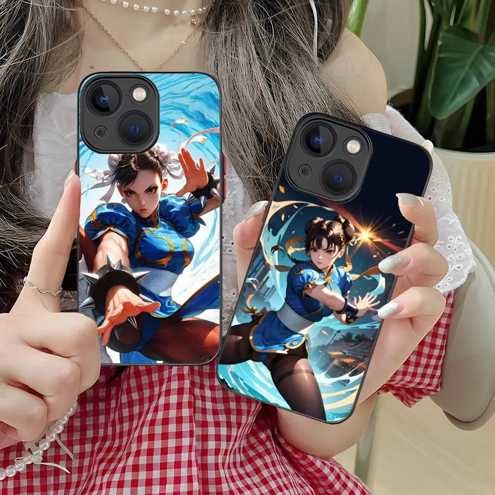 

Street Fighter Chunli Phone Case for iPhone 17 16 15 14 13 12 11 X XR XS 8 7 Air Pro Max Plus Mini Colorful Silicone Cover Cover