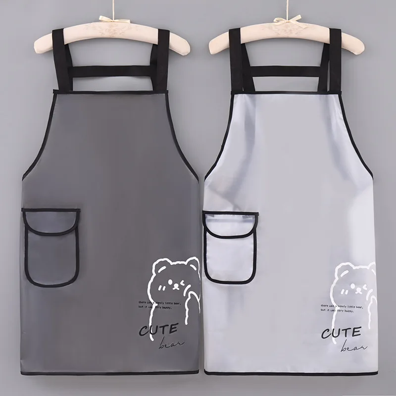 Kitchen Transparent TPU Apron Waterproof Oil-proof Home Baking BBQ Cooking Apron Fashion Restaurant Cafe Aprons Apron