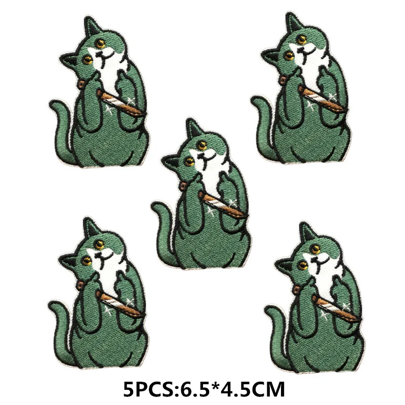 5 teile/los Cartoon Katze Applique Stickerei Patches Für Kleidung Aufkleber DIY Tier Patch Eisen Auf Patches Auf Kleidung – Detail 13