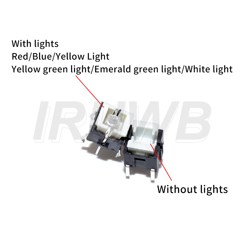 10PCS 6X6X7 MM Microswitch/Key 6*6*7.2mm Iight Touch Switch 6*6*7 H Tactile Switches With LED Red White Blue Yellow Green