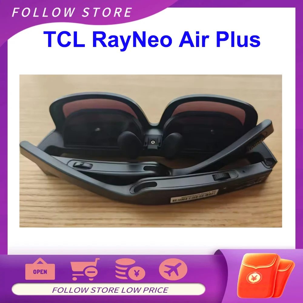 Ready Stock! TCL RayNeo Air Plus AR Glasses Equivalent to TCL NXTWEAR S+ 215-inch HD Giant Screen 120Hz Refresh Rate Micro OLED