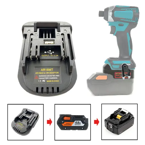 AR18MT 배터리 어댑터 컨버터, Ridgid / AEG 18V 20V, Makita 18V 리튬 배터리, 전기 드릴 전동 공구 사용